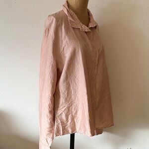 SHIRT CP Shades sz XL 100% hand dyed silk Pink Button-Up Blouse great condition